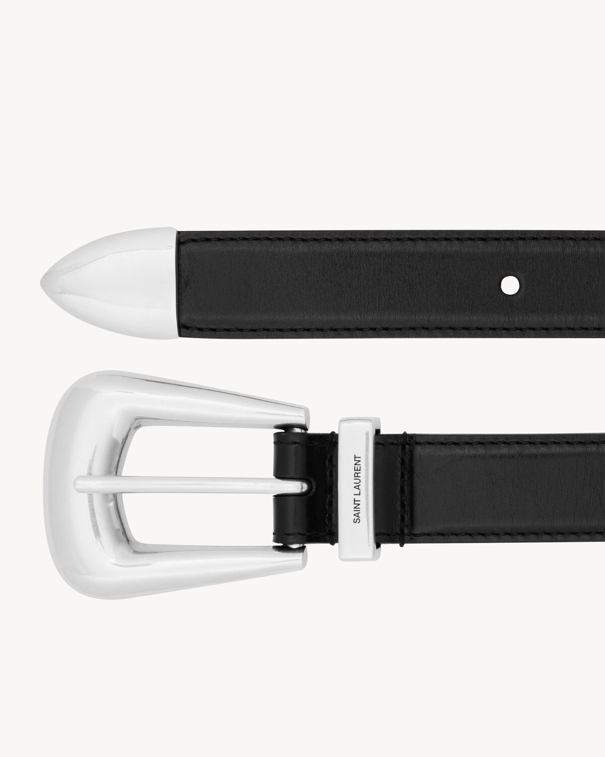 FOLK buckle belt in smooth leather | Saint Laurent | YSL.com