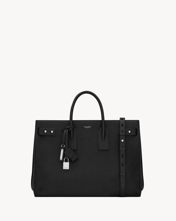 Schmaler groBer SAC DE JOUR aus genarbtem Leder Saint Laurent YSL