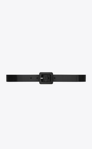 square buckle belt in shiny leather