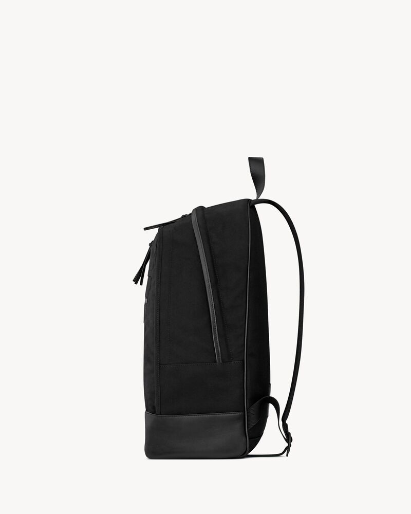 CITY backpack in nylon canvas and leather