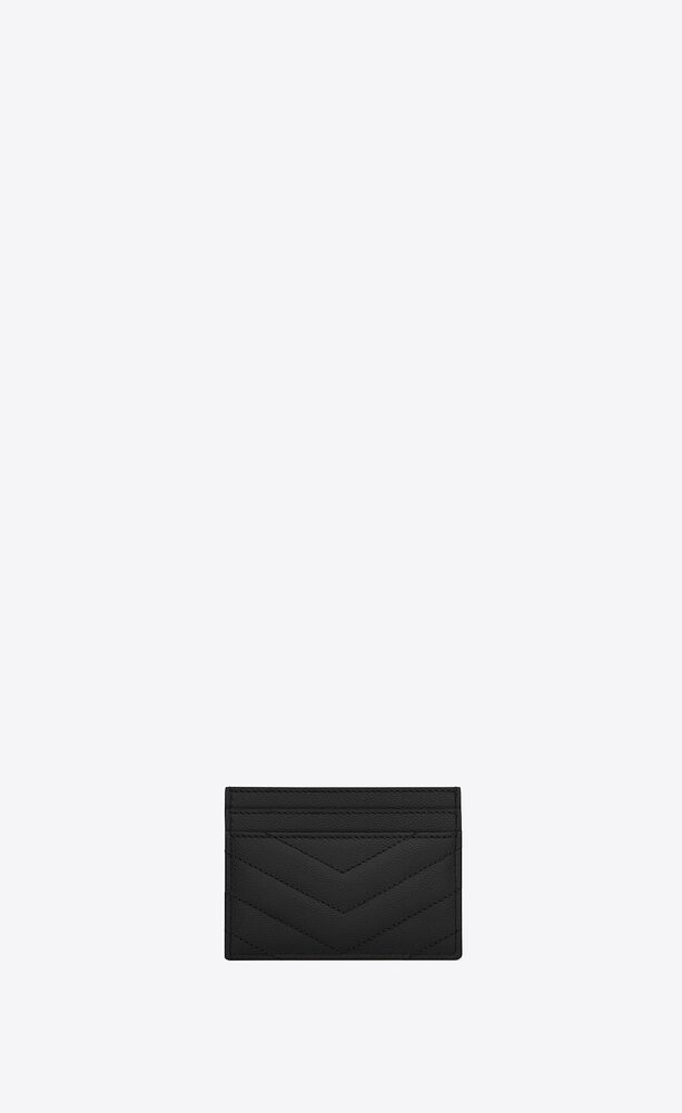 Cassandre Matelasse Leather Card Holder in Black - Saint Laurent