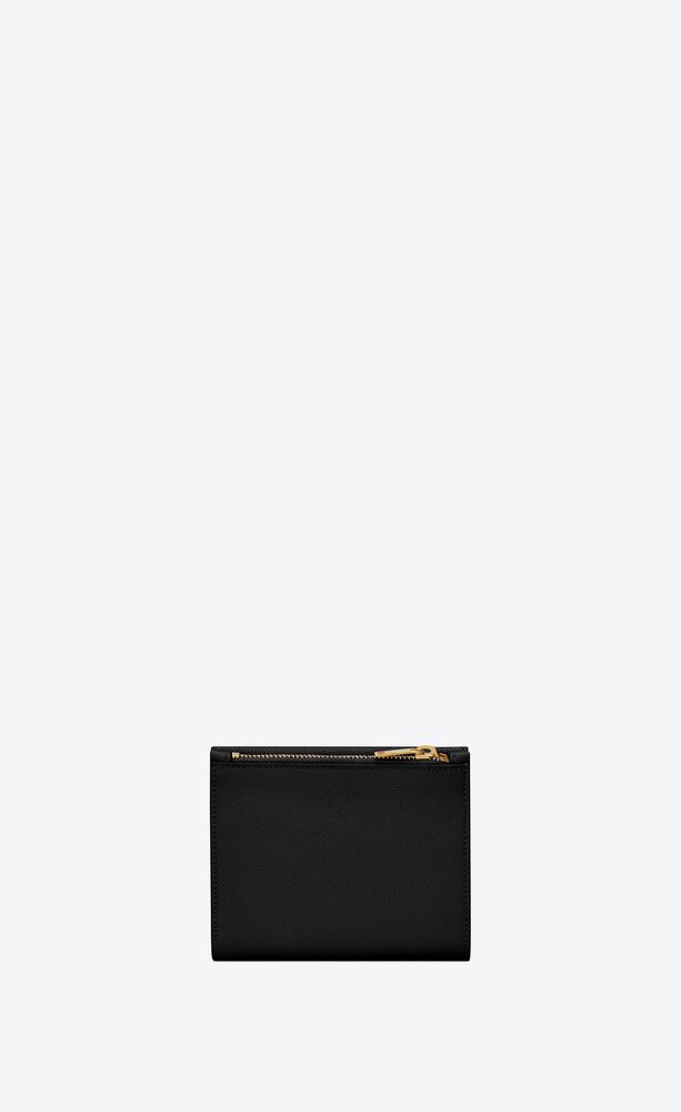 UPTOWN Compact wallet in grain de poudre embossed leather | Saint 