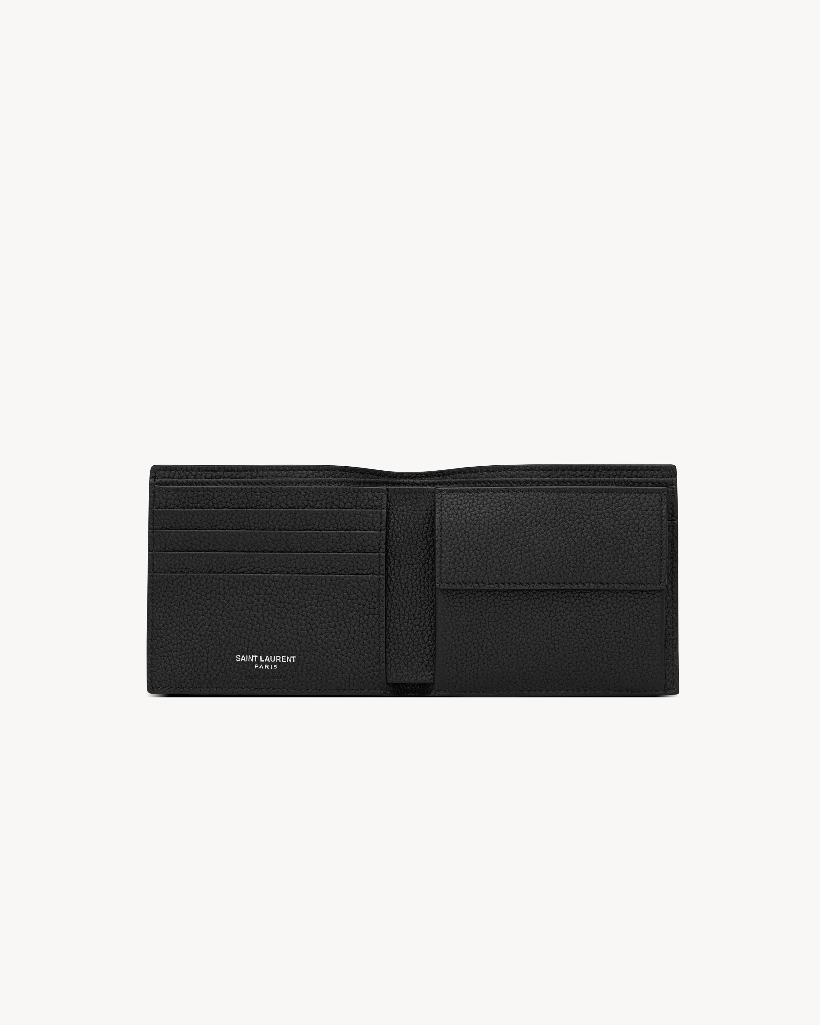CASSANDRE SHADOW SAINT LAURENT EAST/WEST PORTEMONNAIE MIT MÜNZFACH AUS GENARBTEM LEDER
