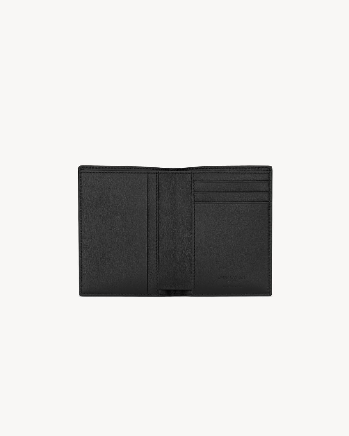 SAINT LAURENT PARIS credit card wallet in grained leather