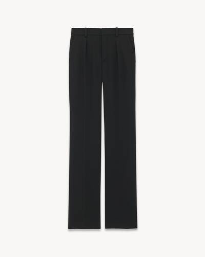 Yumi Black Straight Leg Crepe Trousers With Belt | Yumi