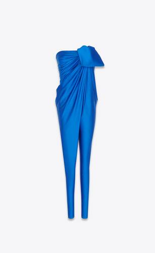 strapless catsuit in satin jersey