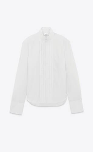 camisa plisada de popelina de algodón