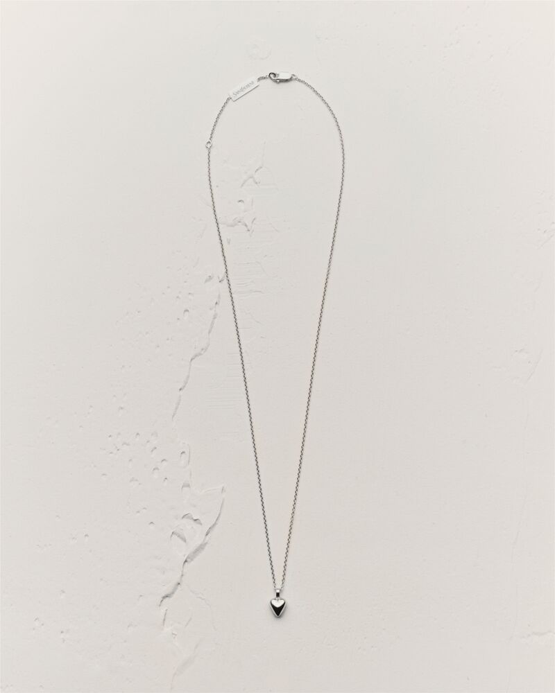 heart pendant necklace in 18K grey gold