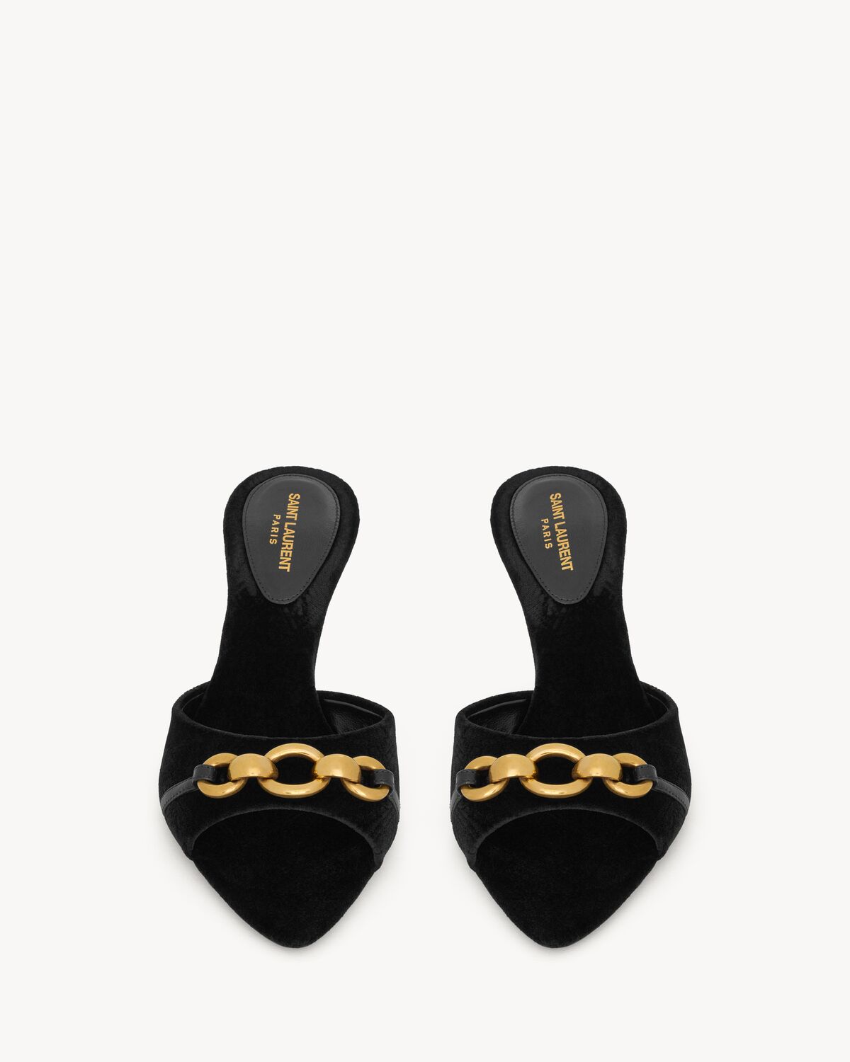 le maillon mules in cassandre-embossed velvet