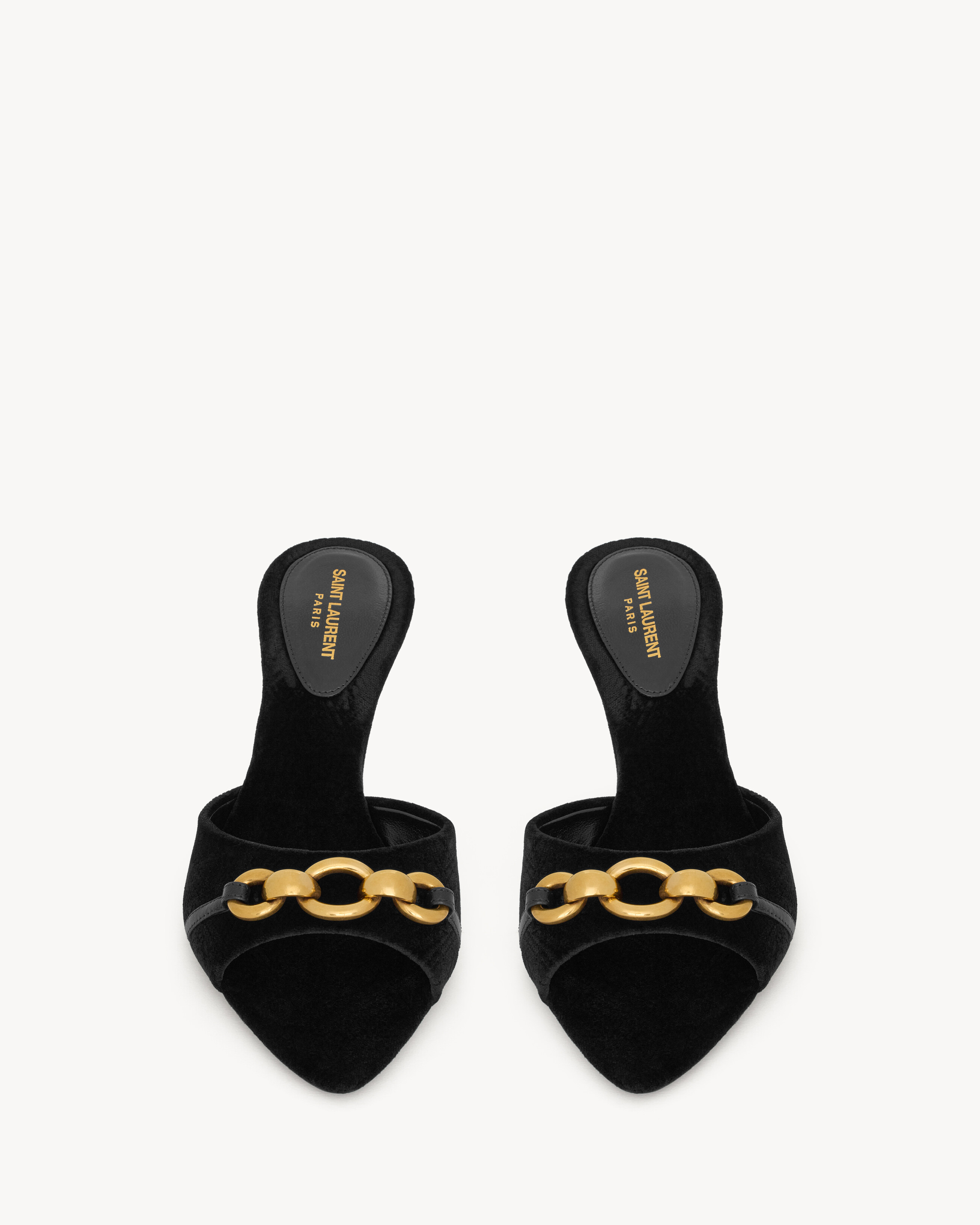 LE MAILLON mules in CASSANDRE-embossed velvet