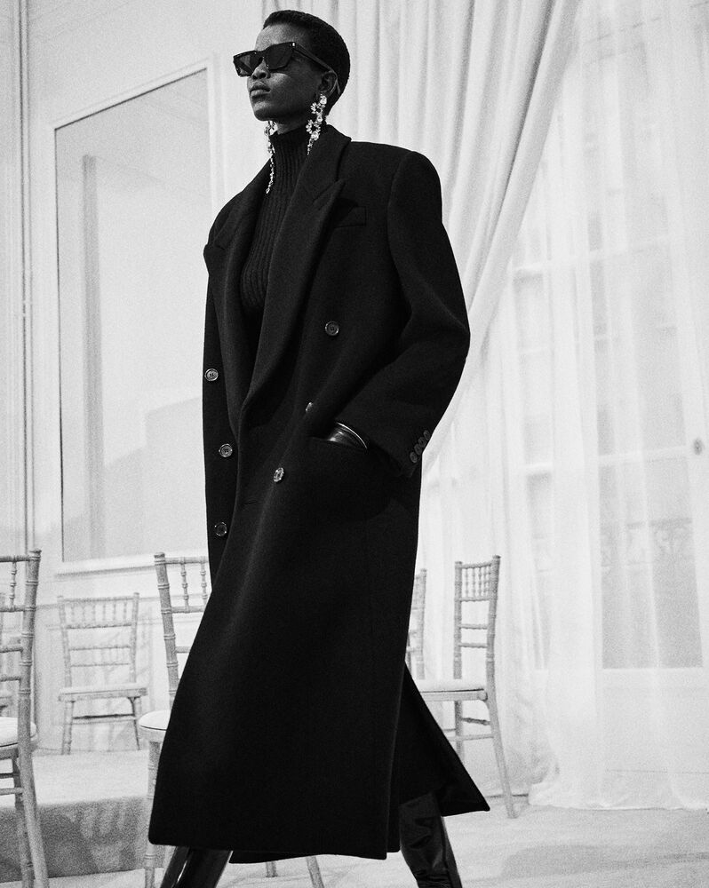 Saint laurent clearance black coat