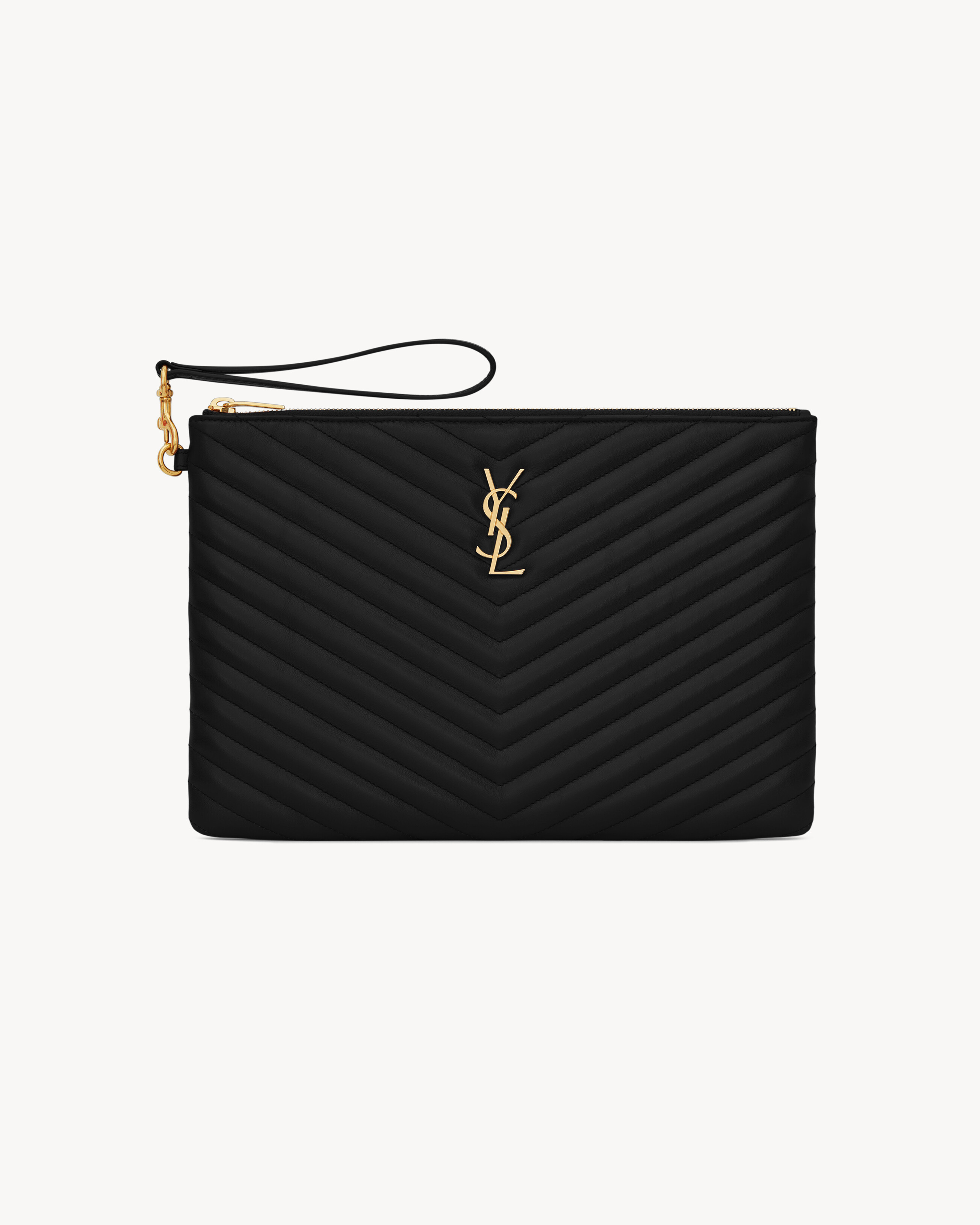 Saint laurent monogram matelasse leather pouch Clearance