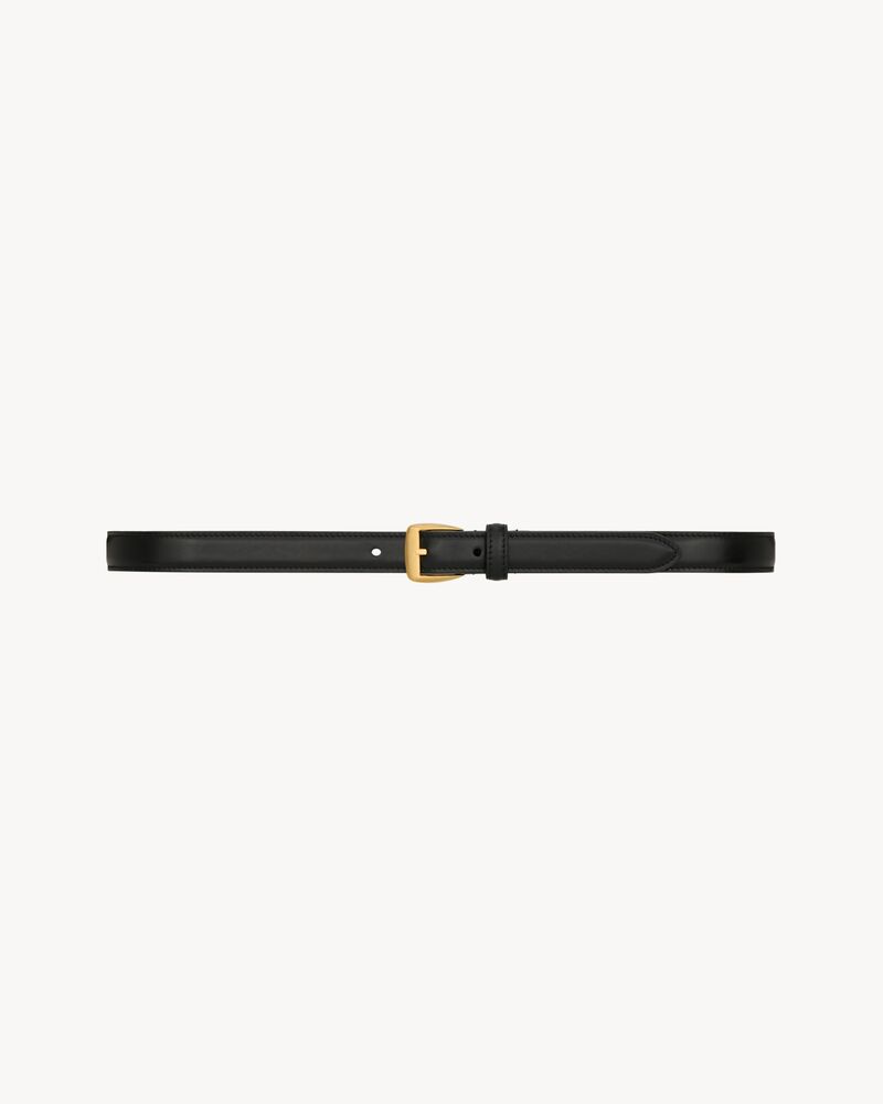 trapezoid thin belt in smooth leather
