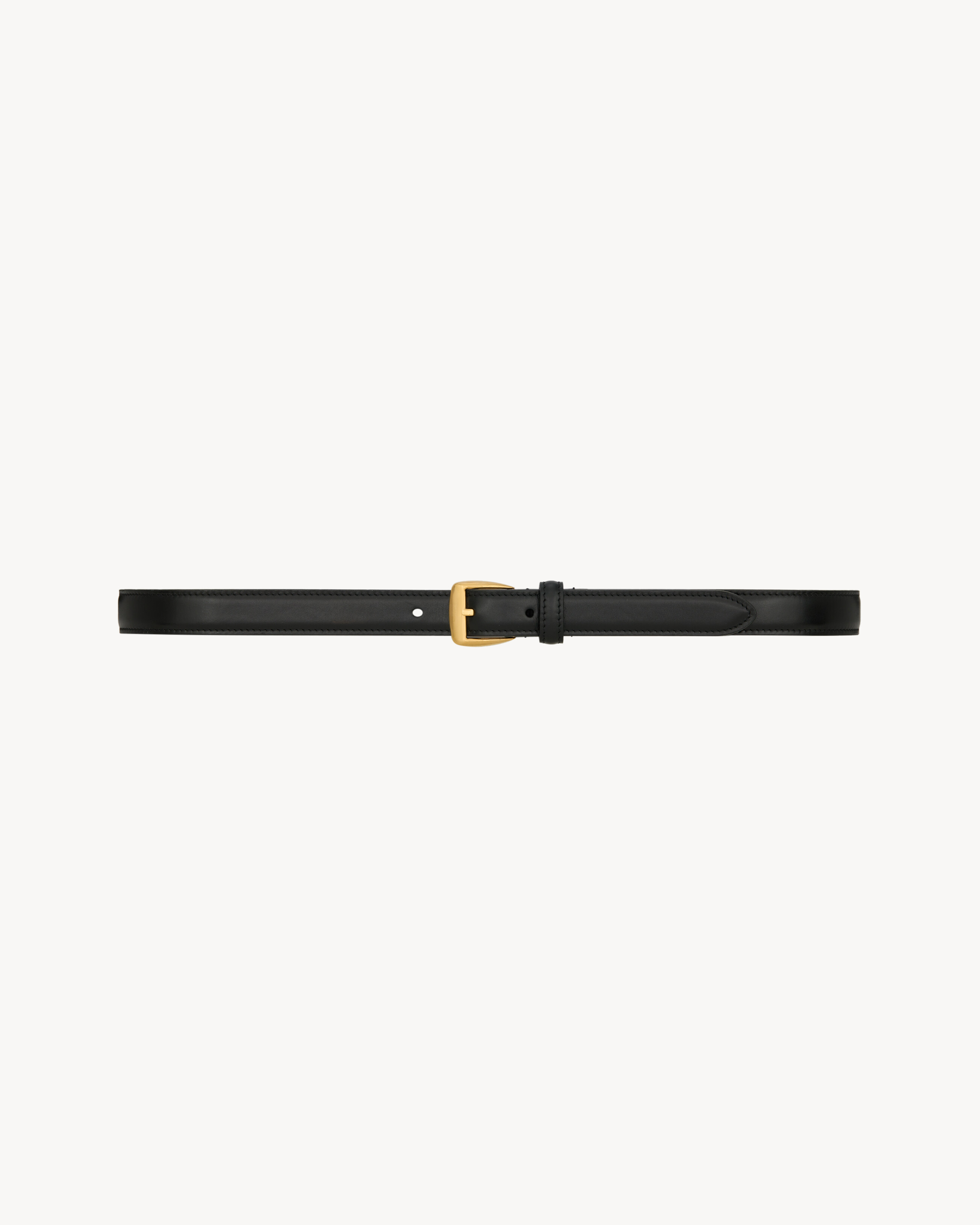 trapezoid thin belt in smooth leather
