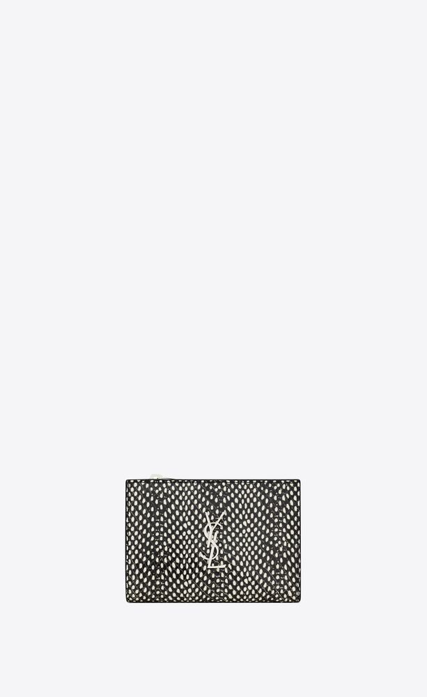 cassandre fragments zipped bi-fold wallet in python-embossed leather