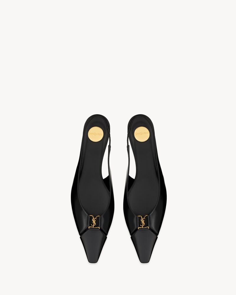 BABYLONE slingback flats in smooth leather