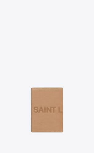 saint laurent passport case in vegetable-tanned leather