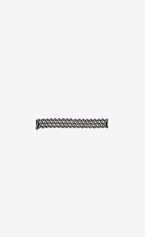 baguette rhinestone bracelet in metal