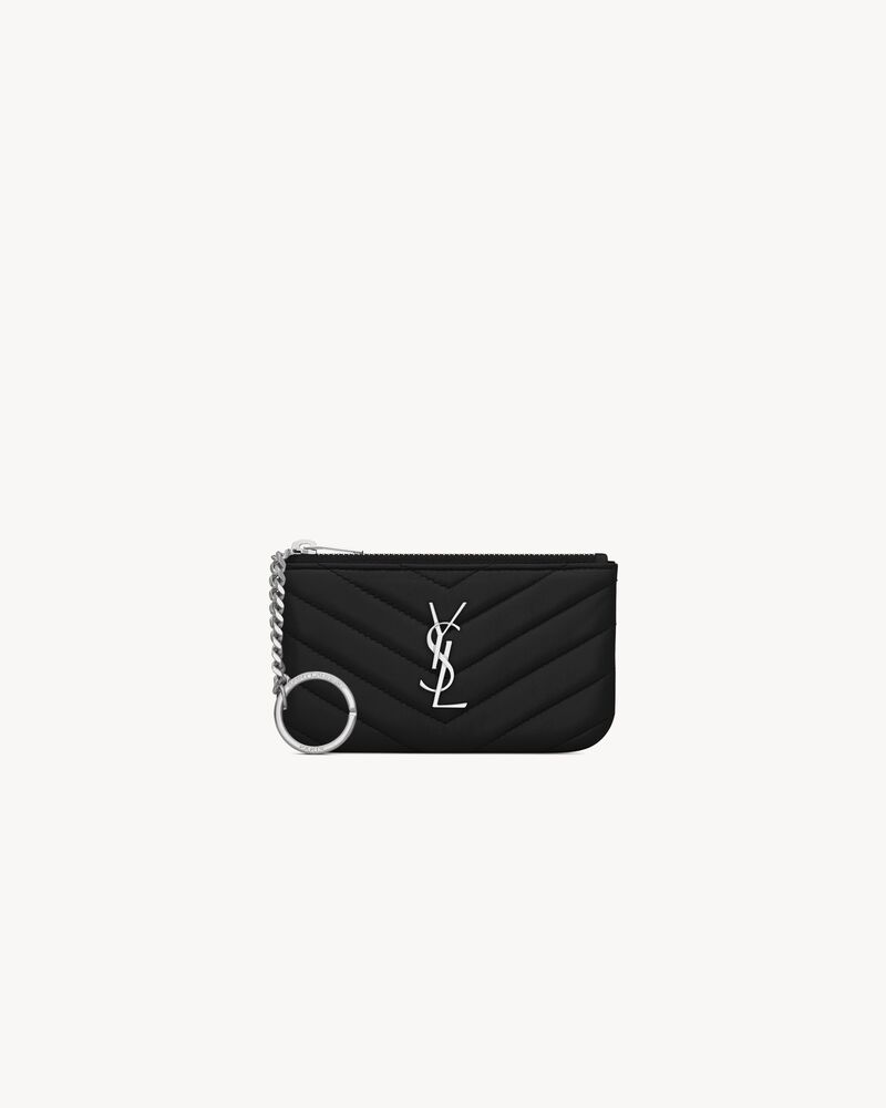 Ysl monogram key pouch in matelasse leather Clearance