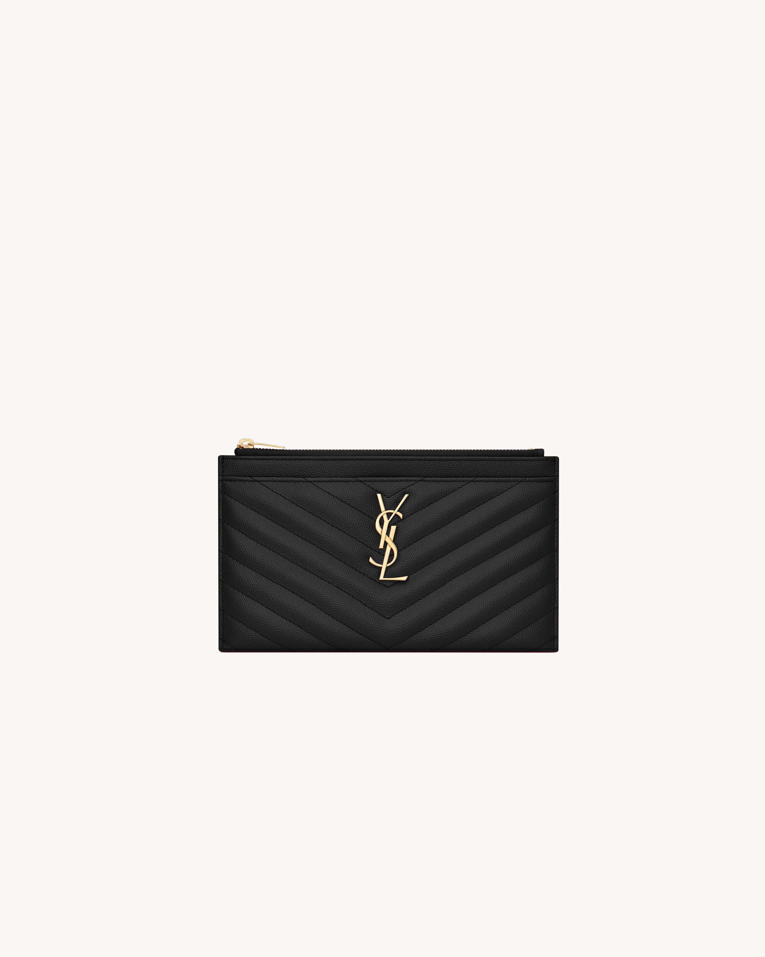 ysl monogram bill pouch in grain de poudre embossed leather