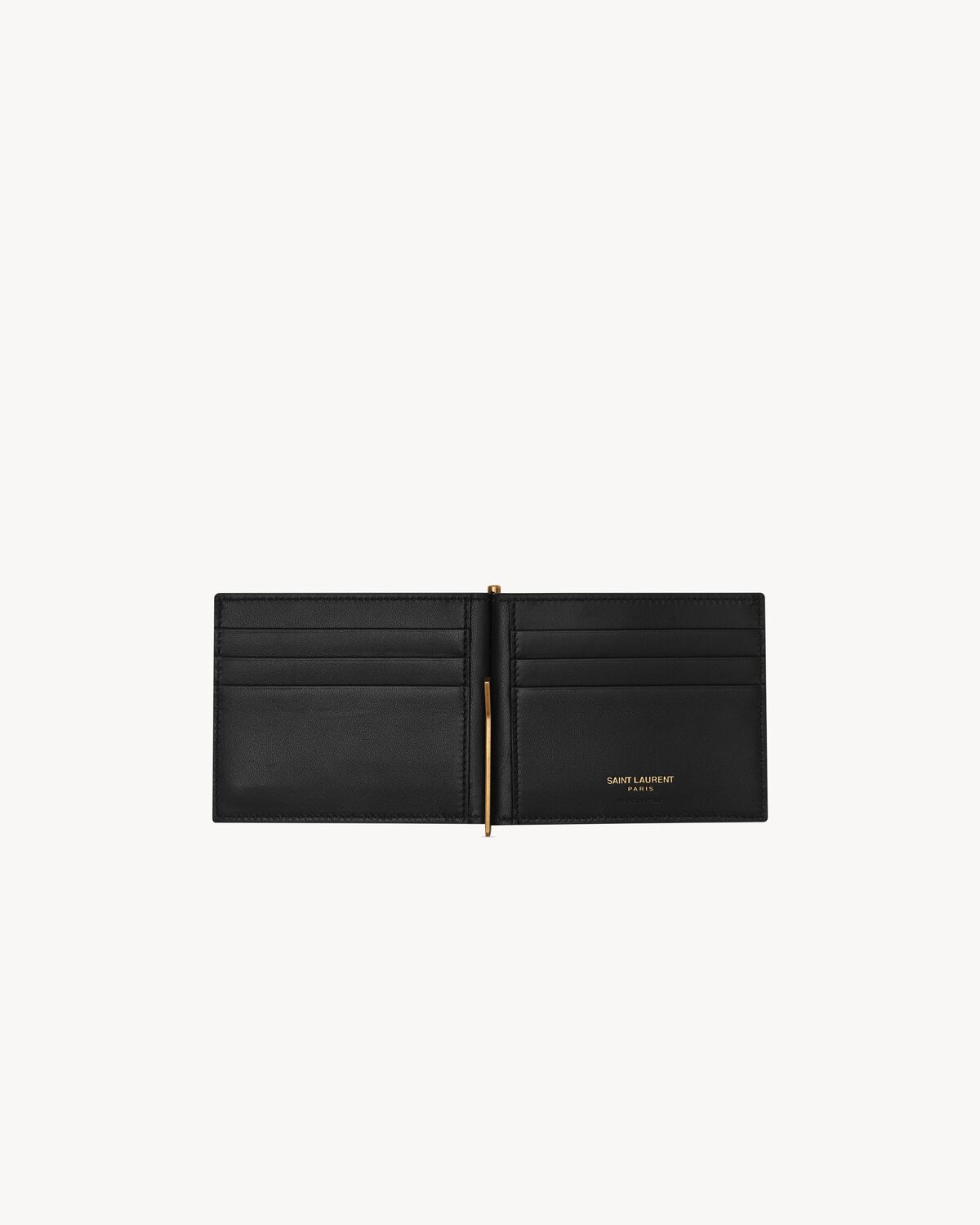 TINY CASSANDRE Bill clip wallet in CROCODILE-EMBOSSED matte leather