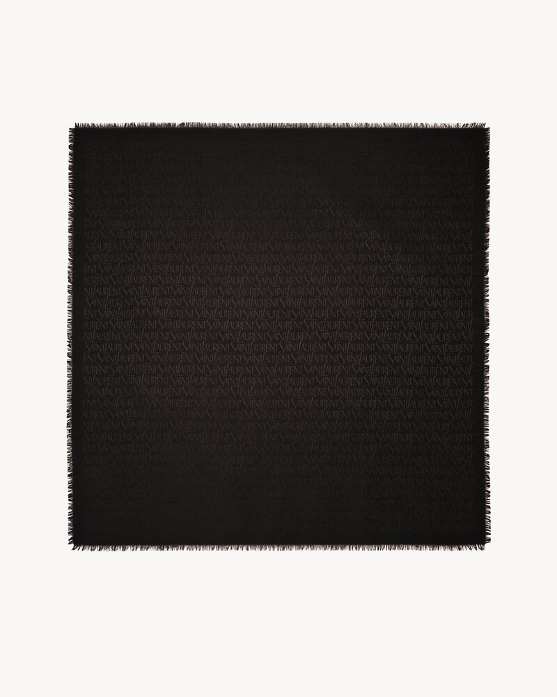 SAINT LAURENT large square scarf in silk and wool jacquard