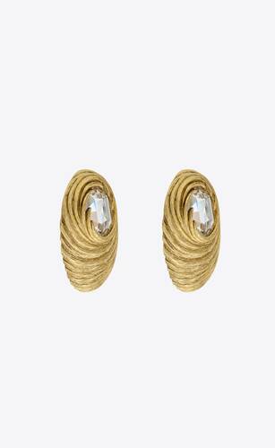 金屬水晶繭形耳環