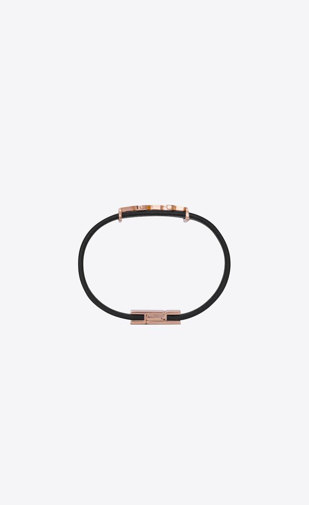 opyum bracelet in smooth leather and metal