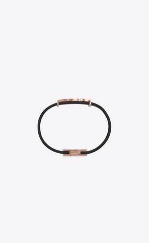 opyum bracelet in smooth leather and metal