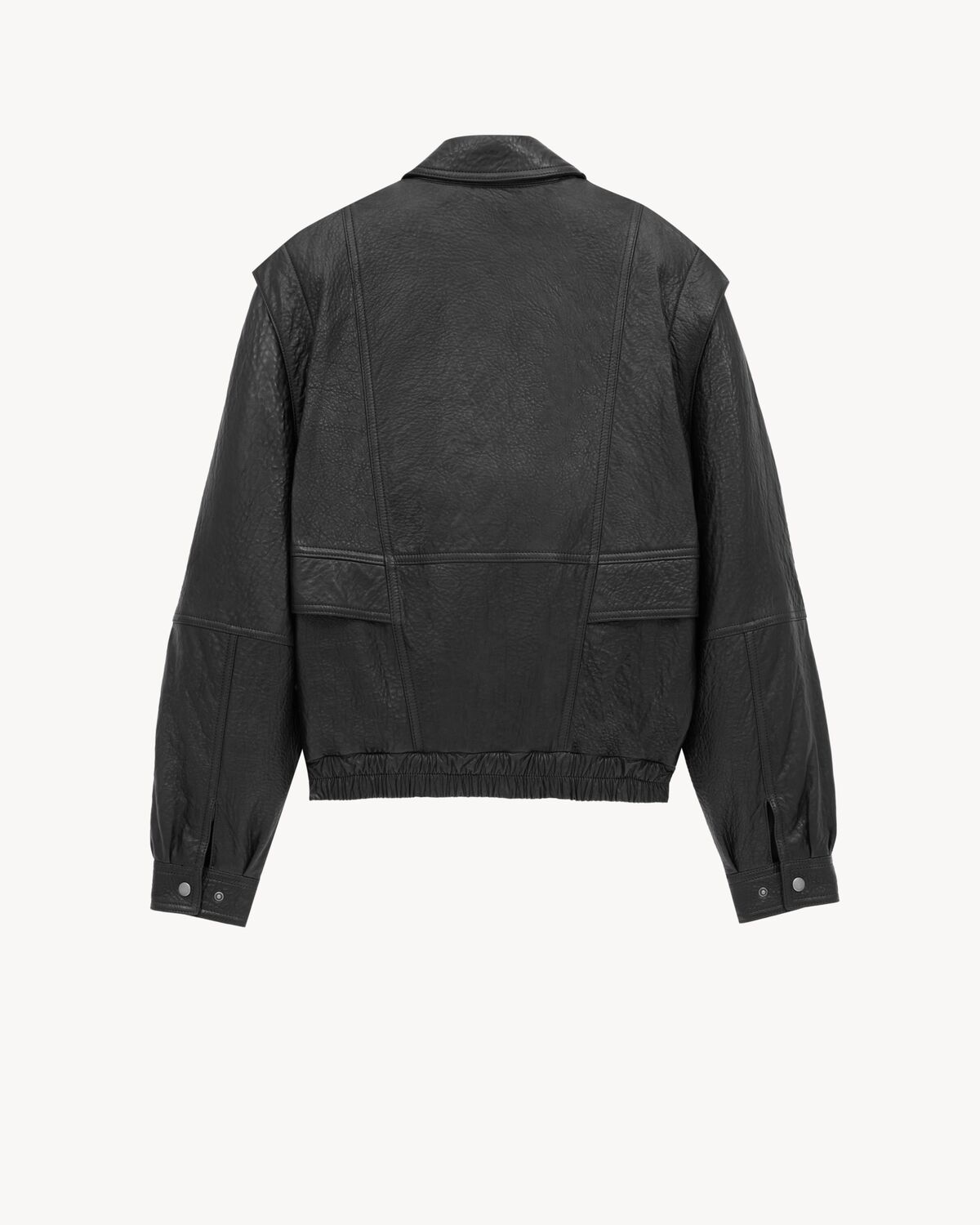 bomber jacket in grained lambskin