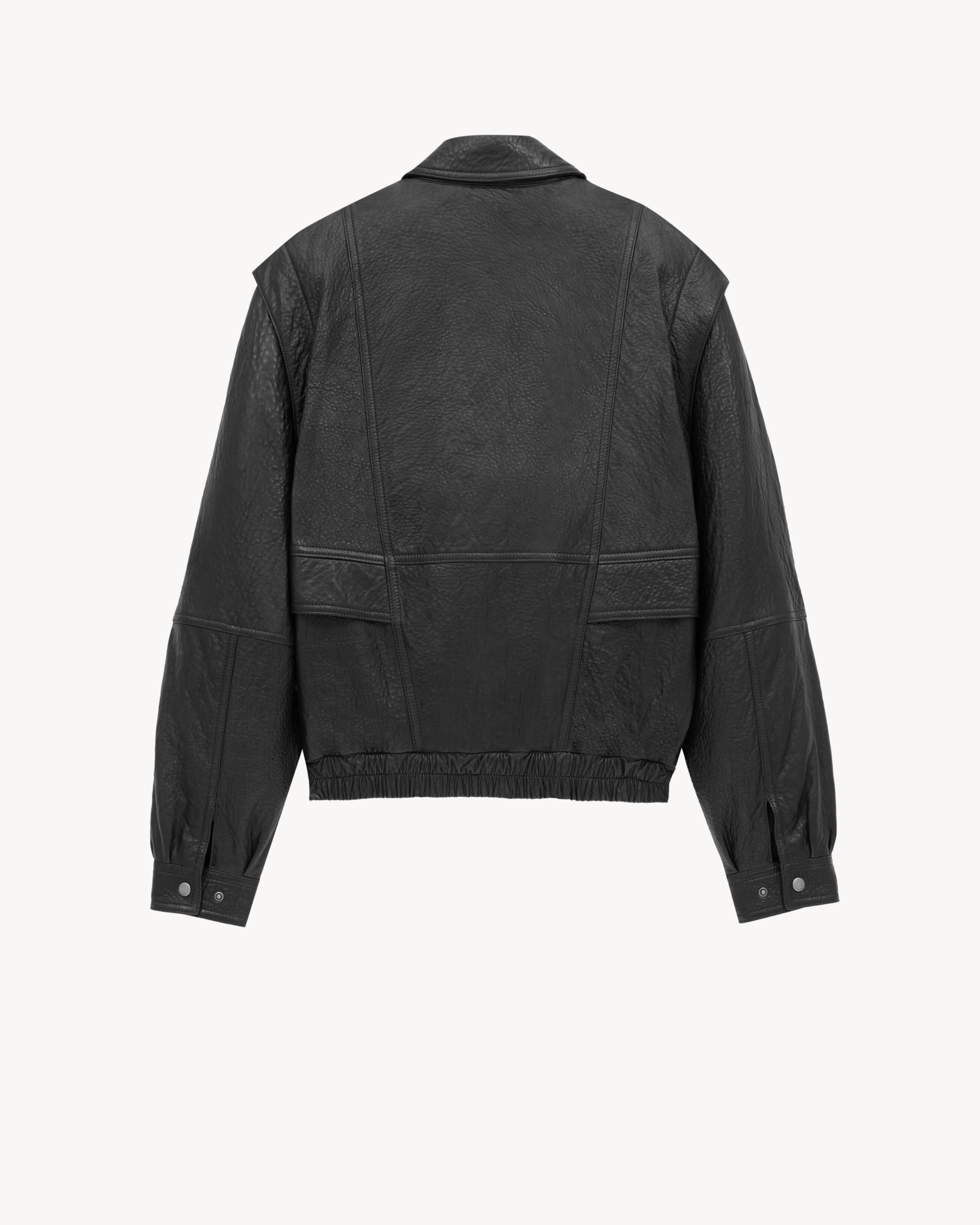 Blouson en cuir d’agneau grainé