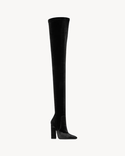 AUTEUIL over-the-knee boots in stretch velvet | Saint Laurent | YSL.com