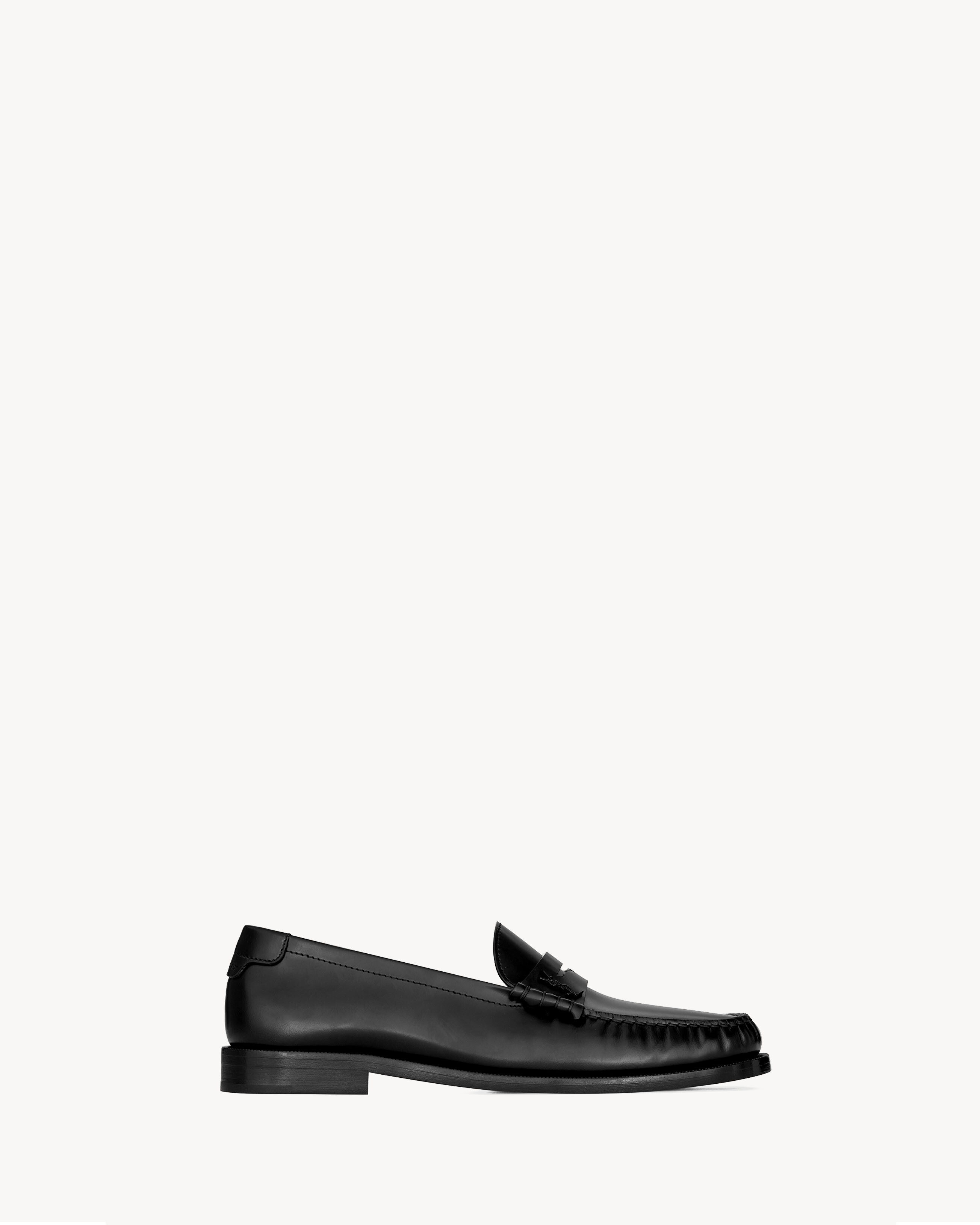 LE LOAFER classic penny slippers in glazed leather