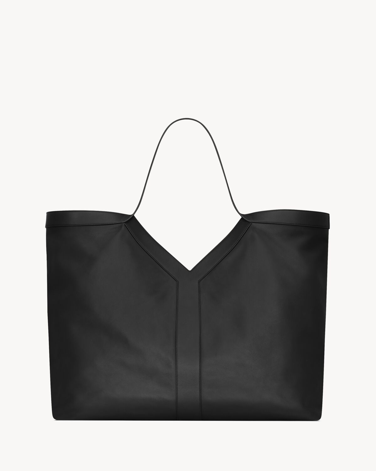 y maxi tote in grained leather