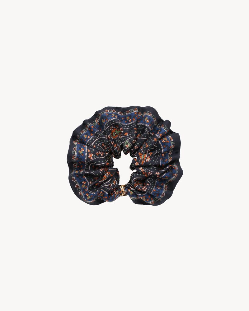 CASSANDRE scrunchie in paisley silk twill