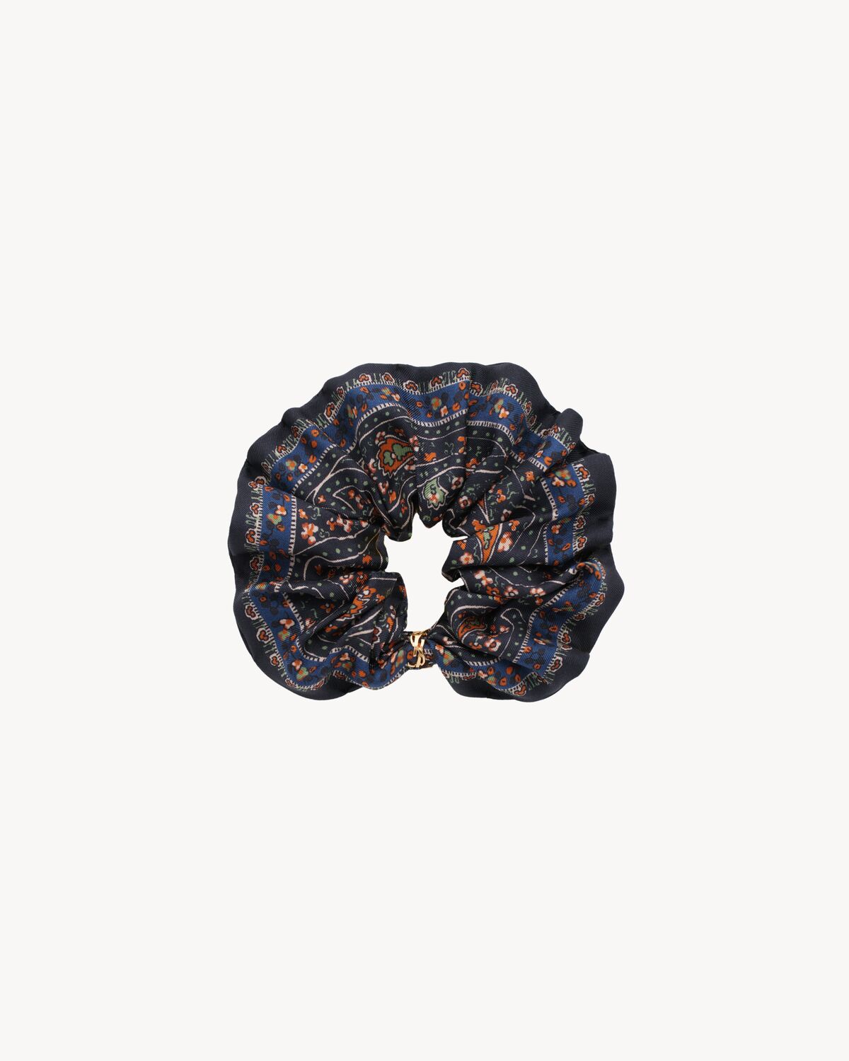 cassandre scrunchie in paisley silk twill