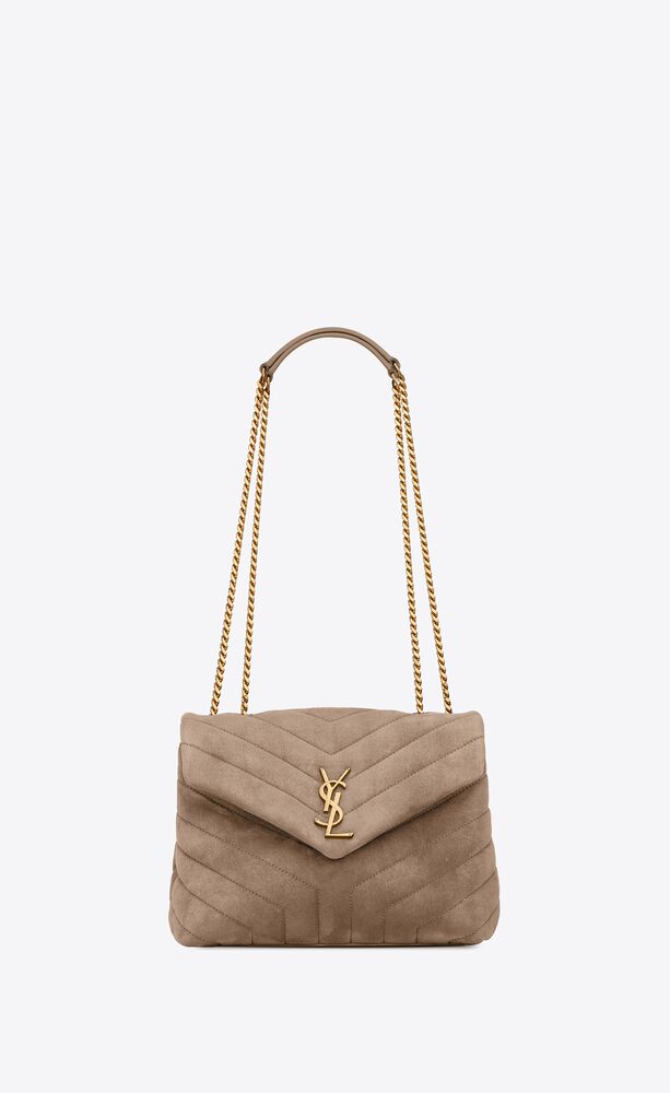 loulou small chain bag in quilted "y" suede