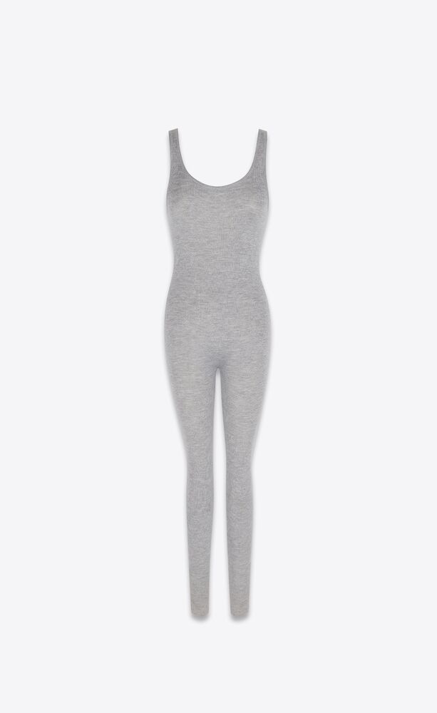 sleeveless catsuit in cashmere, wool and silk