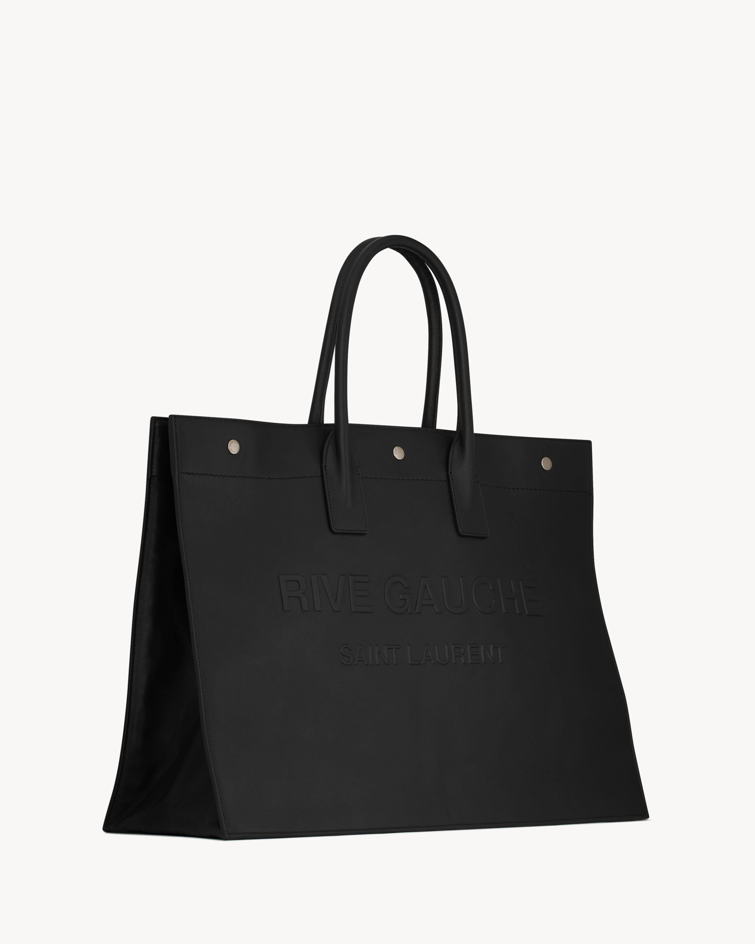 RIVE GAUCHE große Tote Bag aus Glattleder aus Schwarz Saint