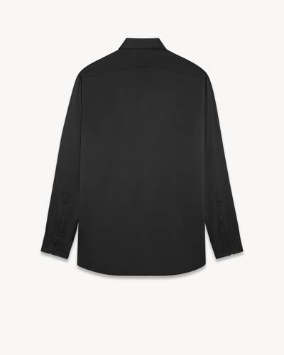 yves collar shirt in silk satin