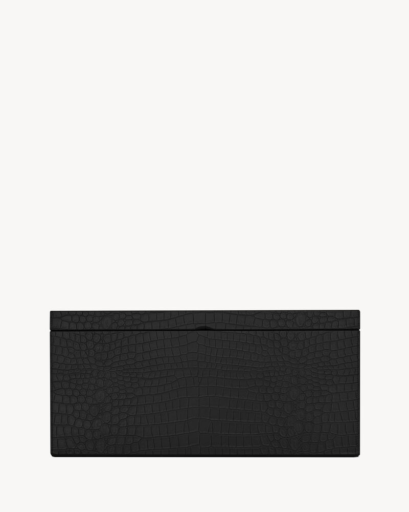 Large CROCODILE-EMBOSSED leather box