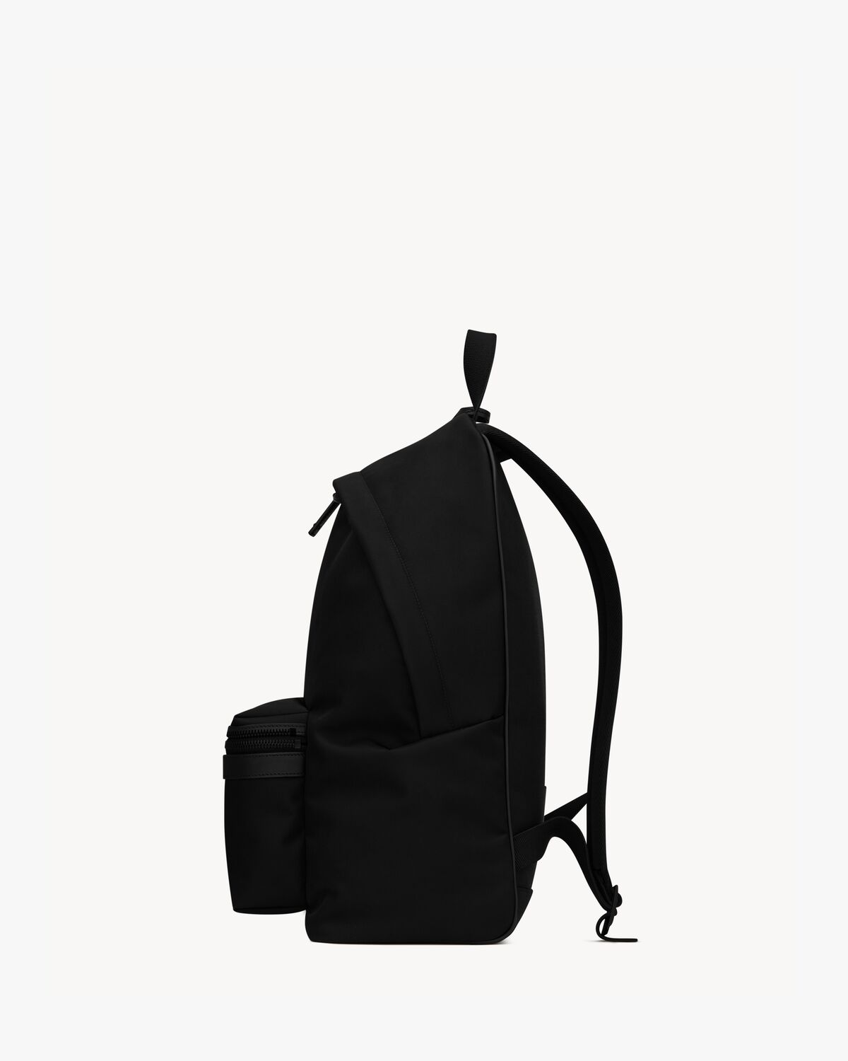 city backpack in econyl®, smooth leather and nylon