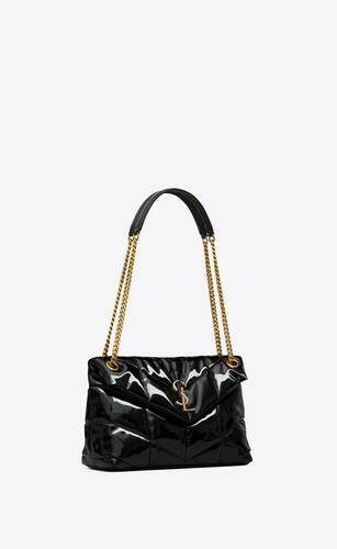 puffer small chain bag in quilted vinyle