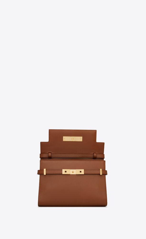 Shop Saint Laurent Manhattan Small Shoulder Bag in Box Leather