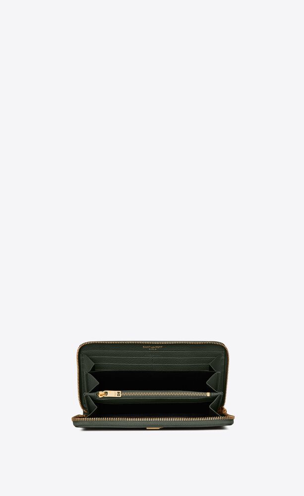 cassandre line zip-around wallet in grained leather