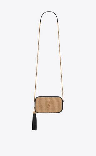 lou raffia and leather shoulder bag