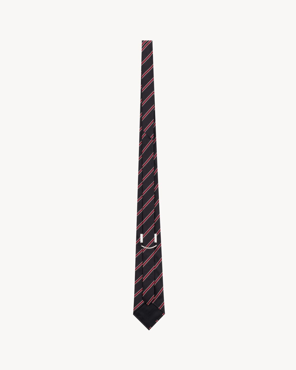 wide tie in striped silk jacquard