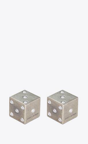 crystal-embellished dice in brass