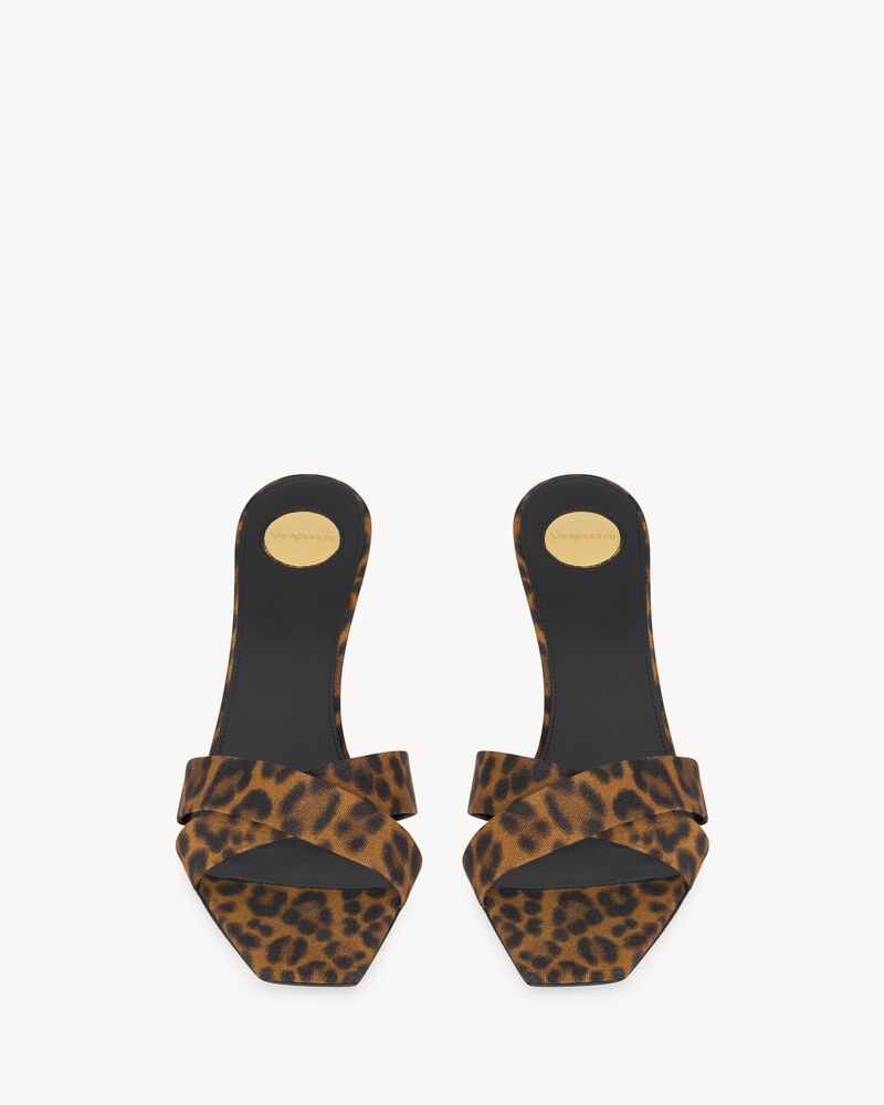 JILL mules in leopard grosgrain