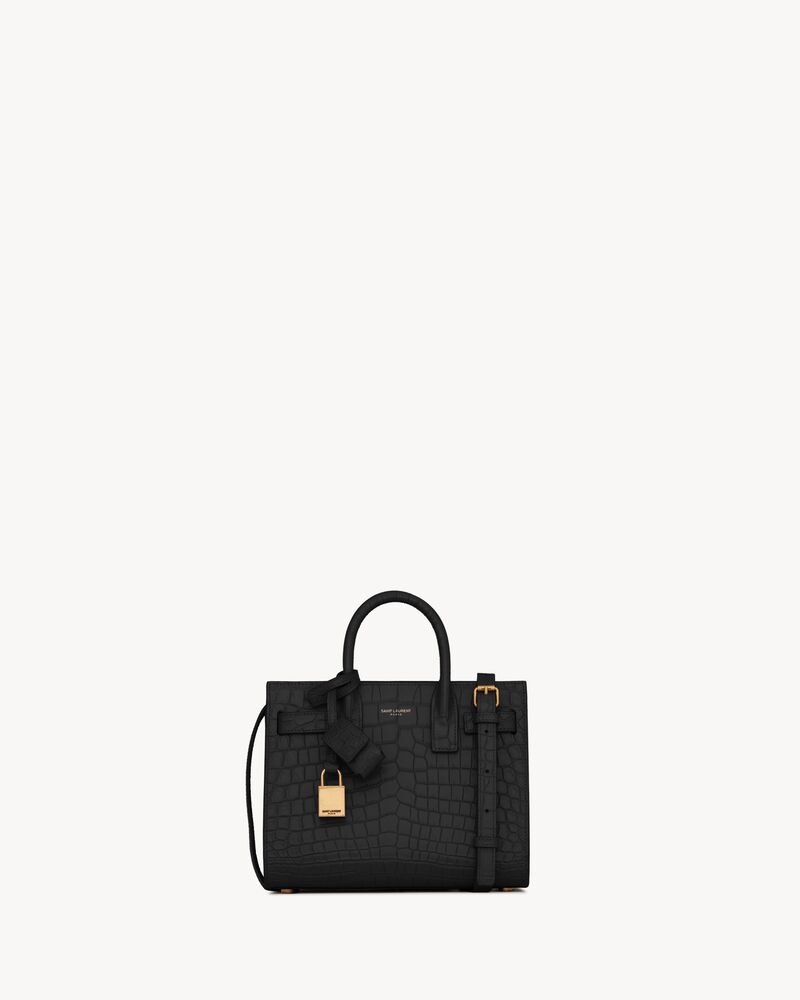 SAC DE JOUR IN CROCODILE-EMBOSSED LEATHER - NANO